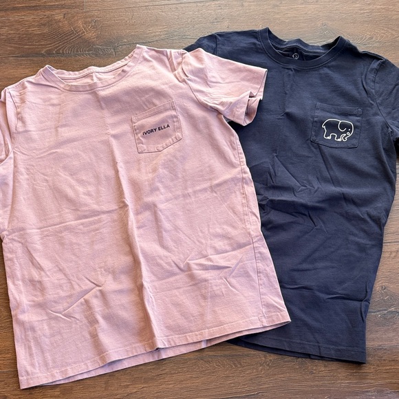 Two Ivory Ella T-shirt’s Pink (medium) and Navy (small) - Picture 3 of 5